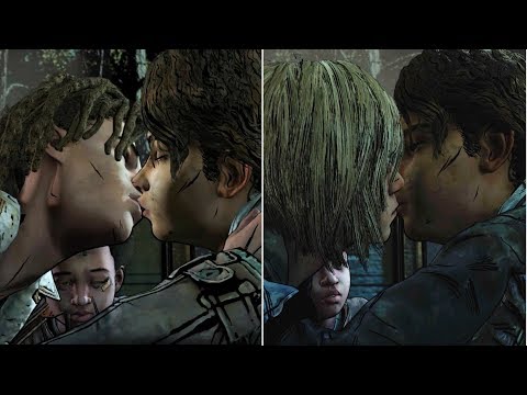 Louis Kisses Clem vs Violet Kisses Clem - The Walking Dead Season 4 Episode 4 Take Us Back