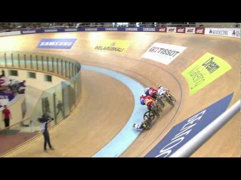 Woman's Keirin final, Vogel Crash - 2013 UCI World Track Championships