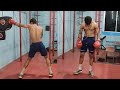 Shredded Light Welterweight practicing basics