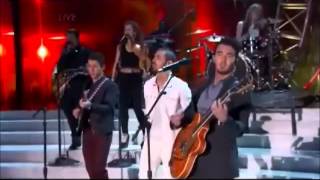 Jonas Brothers 2013 Miss USA performance Pom Poms,Neon,First Time