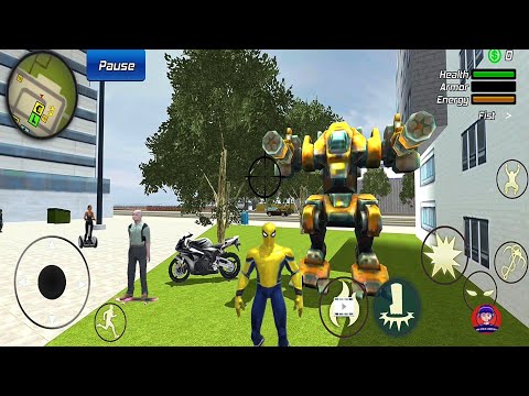Spider Rope Hero Gangstar Vegas Crime City Simulator Stealing Tank #2 - Android Gameplay