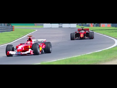 Ferrari F1 2004 vs Ferrari F1 2019  Whats Better V10 or V6 ?? :D