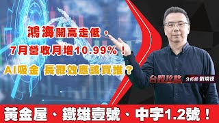 鴻海開高走低，7月營收月增10.99%！Al 吸金 長鞭效應該買誰？黃金屋、鐵雄壹號、中字1.2號！ (圖)