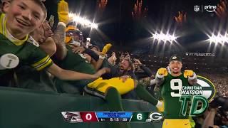 CHRISTIAN WATSON LAMBEAU LEAPS IN THE CROWD AFTER TD RECEPTION
