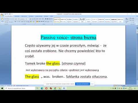 Strona bierna - Passive Voice : podstawy , czas przeszły i teraźniejszy na przykładach