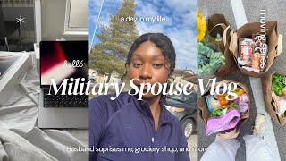 Military Spouse Vlog: Husband Surpises me, Moving Prep, Groccery Shopiing