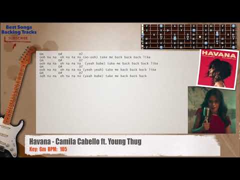 🎸 Havana - Camila Cabello ft. Young Thug Guitar Backing Track with chords and lyrics