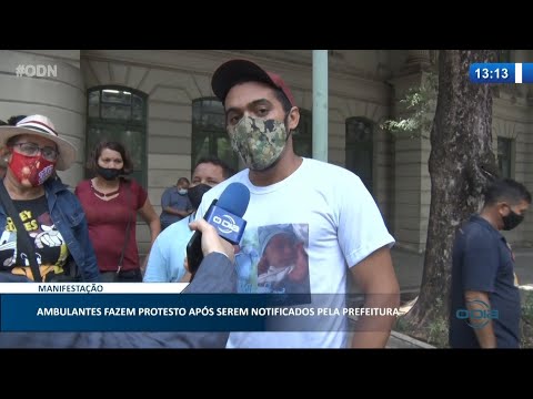 Ambulantes fazem protesto na PMT após serem abordados pela Guarda Civil Municipal 12 01 2021