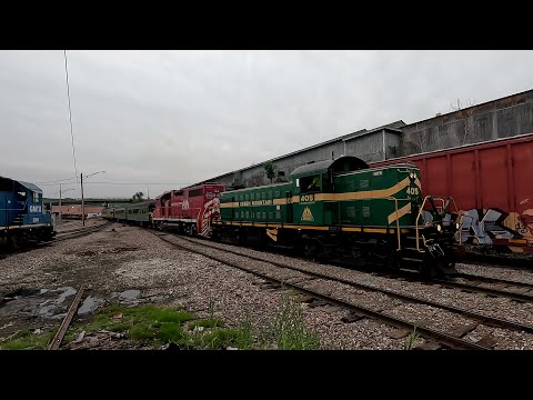Green Mountain 405 Gives Shave And A Haircut Whistle Salute At Rutland Pulling A Passenger Train!