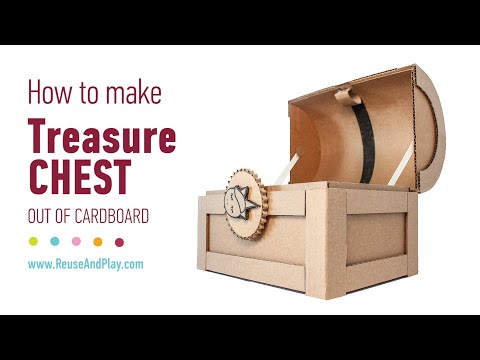 Treasure Chest Out of Cardboard with lock: Step-by-step DIY Tutorial