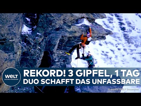 Video Thumbnail: REKORD: Eiger, Mönch & Jungfrau an einem Tag – Hojac und Brugger brechen Alpen-Bergsteigerrekord!