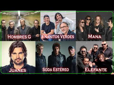 Hombres G, Soda Estéreo, Enanitos Verdes, Mana, Jaguares, Elefante, Juanes Rock En Español