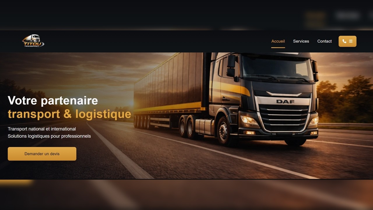 Aperçu vidéo - Template Transport TitouWeb