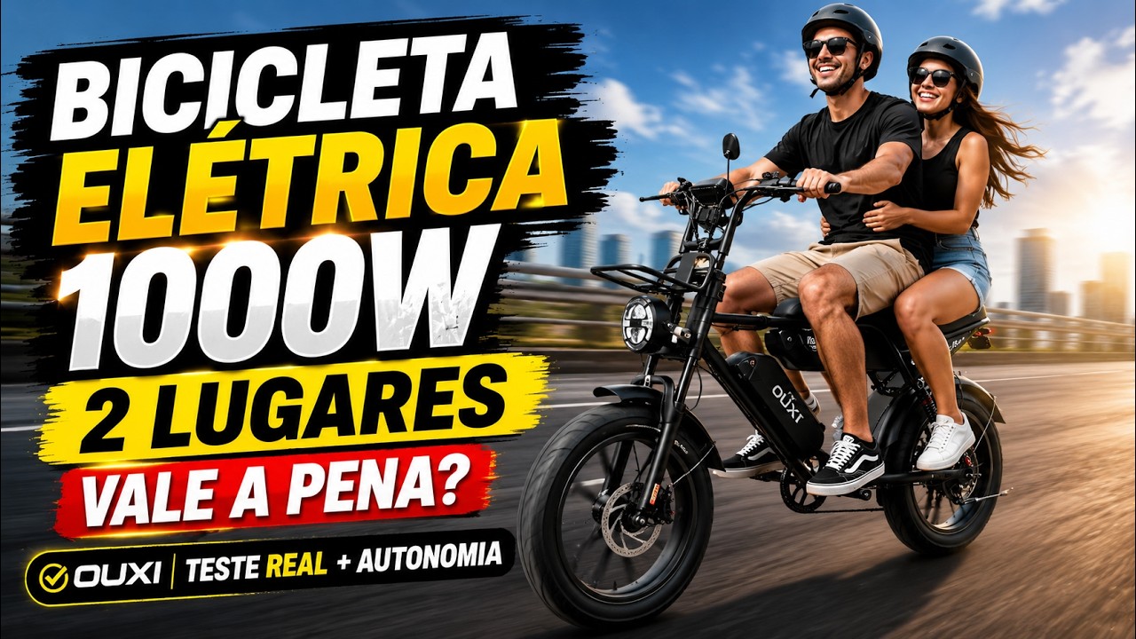 Bicicleta Elétrica 1000W 2 Lugares Vale a Pena? Ouxi Teste REAL + Autonomia