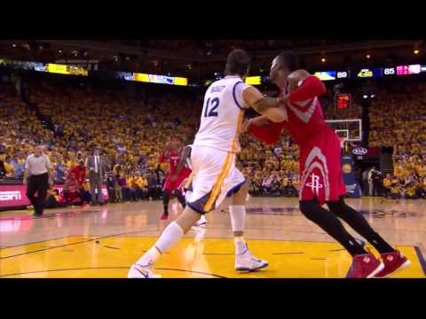 Bogut hits Dwight Howard, no call. Rockets vs Warriors. Game 2