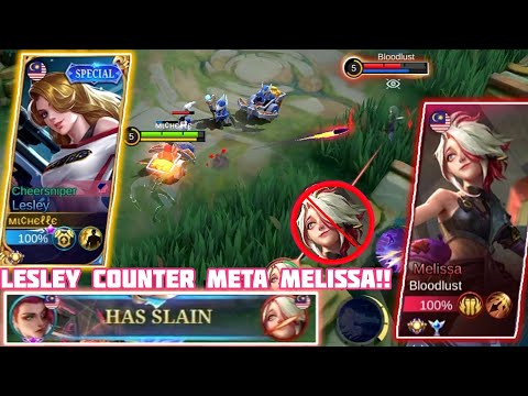 Lesley Counter Meta Melissa 😎 One Shot Build For Lesley! Mobile Legends