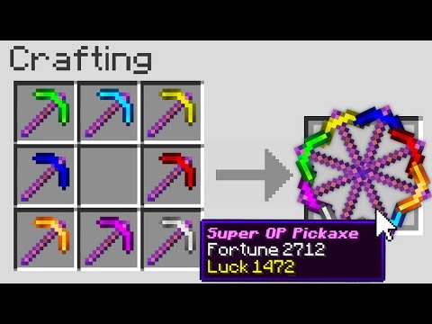 minecraft but you can craft OVERPOWERED PICKAXES