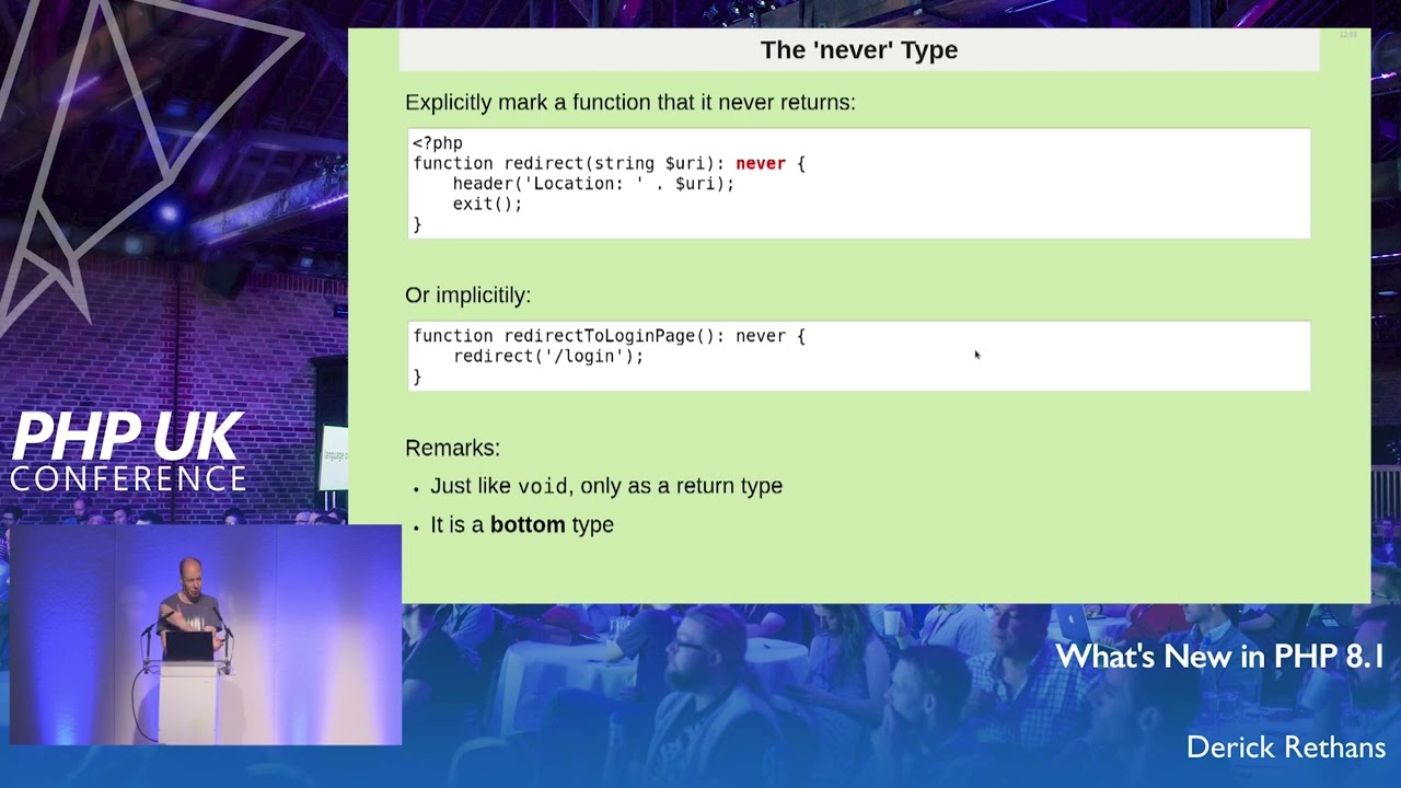 What's New in PHP 8.1 - Derick Rethans - PHP UK 2022