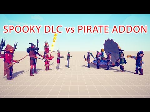 SPOOKY DLC TEAM vs PIRATE ADDON TEAM - Totally Accurate Battle Simulator TABS