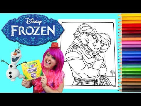 Coloring Frozen Anna & Kristoff Coloring Book Page Colored Pencil Prismacolor | KiMMi THE CLOWN Video