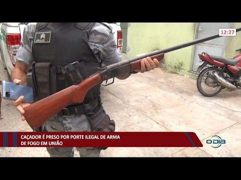 Homem eÌ preso por porte ilegal de arma de fogo em UniaÌƒo 25 08 2021