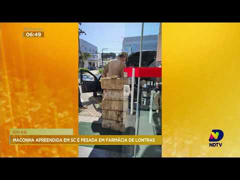 PRF apreende droga em Presidente Nereu e pesa a carga em farmácia do município de Lontras