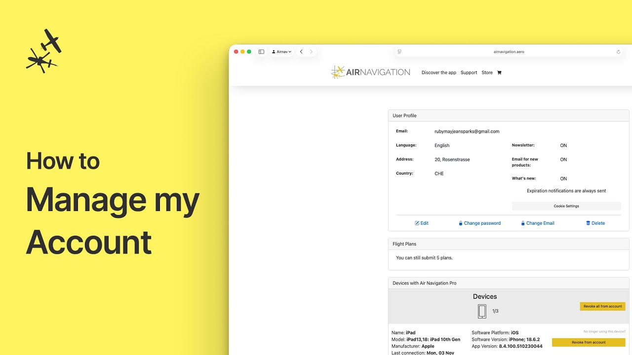 How to manage your Air Navigation Account