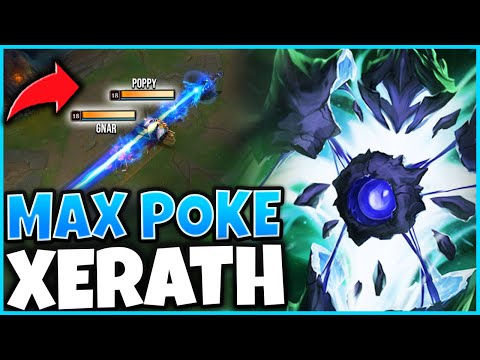 *CRAZY BURN* MELT TANKS WITH ONE Q! (FULL POKE XERATH) - League of Legends