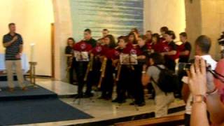 Banda de timbals i sacs de gemecs de la germandad del Sant Ecce Homo.