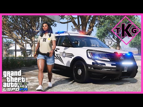 GTA 5 Lspdfr 60+ FPS  4K| GTA 5 Girl Cop Patrol| GTA 5 Police Mod