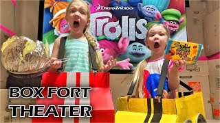 World's Biggest Box Fort Theater! Dad vs Papa Jake!!! Fun Family Movie Night Skit!!!