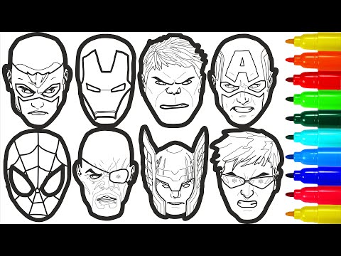 Avengers Faces Coloring Pages