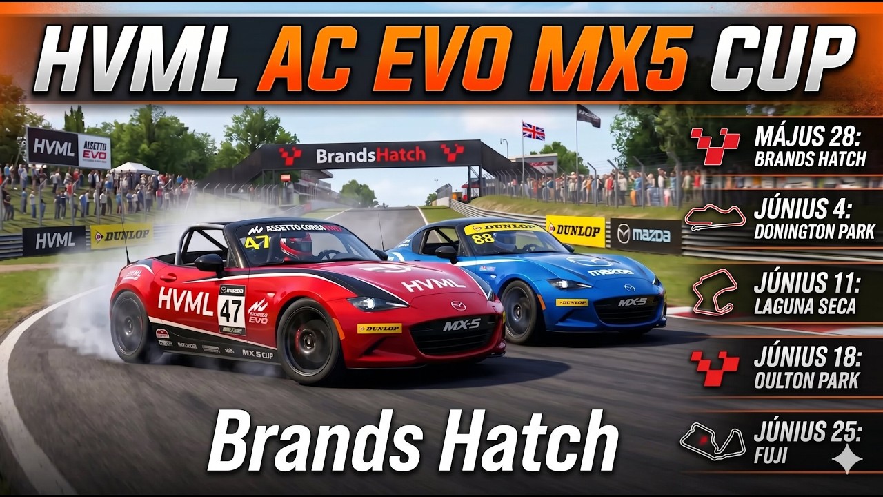 Hungarian Virtual Motorsport League | Assetto Corsa EVO | MX5 Cup | #1 Brands Hatch