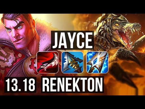 JAYCE vs RENEKTON (TOP) | 66% winrate, 6 solo kills, 17/3/5, Legendary | NA Master | 13.18