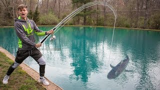 FISHING FOR SHARK IN POND!! (CAUGHT IT)