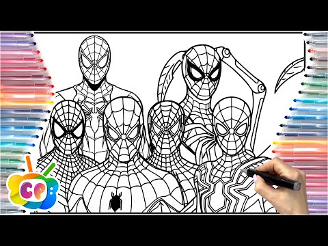 Spider-man coloring pages. Spider-man 6 versions. The Amazing Spider-Man coloring.
