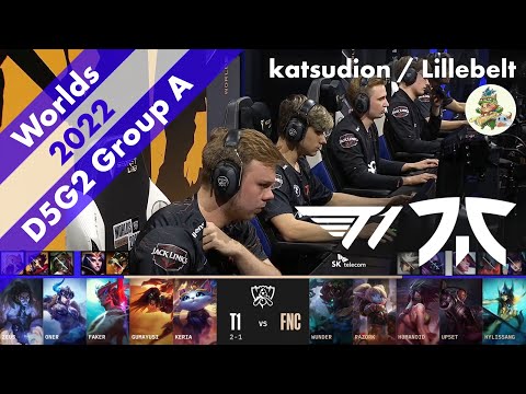 T1(Keria ユーミ) VS FNC(Upset ルシアン) ハイライト D5G2 Group A - Worlds 2022 Group Stage