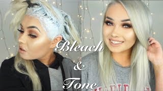BLEACHING &amp; TONING MY OWN HAIR | Hair Tutorial