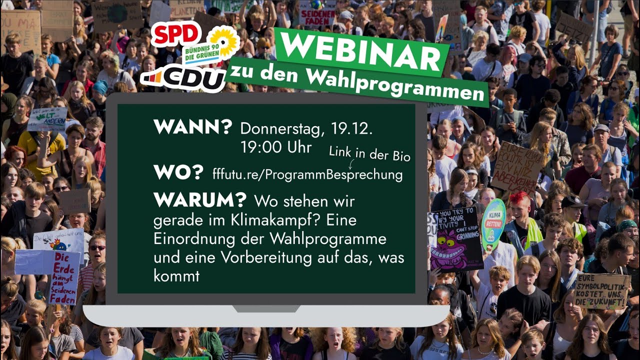 Wo stehen wir gerade im Klimakampf? Eine Einordnung der Wahlprogramme | Webinar Fridays for Future
