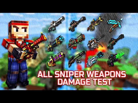 Pixel Gun 3D - ALL Sniper Weapons Shots Damage Test + Reloading Speed