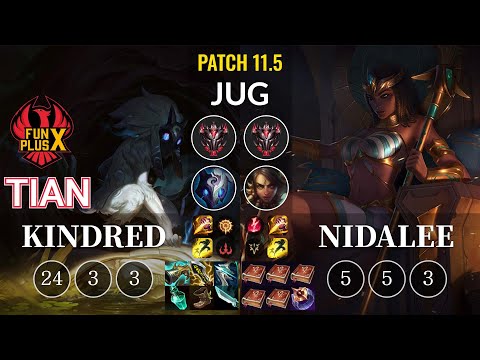 FPX Tian Kindred vs Nidalee Jungle - KR Patch 11.5