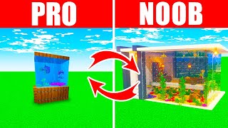 Minecraft NOOB vs. PRO: SWAPPED AQUARIUM BUILD in Minecraft (Compilation)