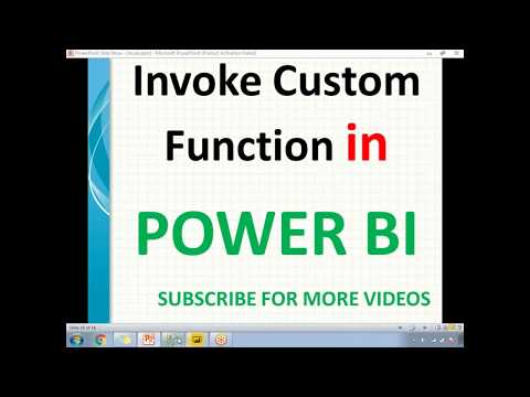 Invoke Custom Function in Power BI