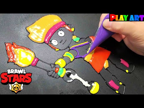 Pancake art Brawl Stars,Legendary brawler AMBER, 팬케이크아트 브롤스타즈, 전설브롤러 앰버, Making Brawl stars AMBER