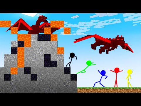 Stickman VS Minecraft: Volcano at School - AVM Shorts Animation