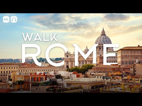 CAMINHADA EM ROMA | Da Piazzale Flaminio à Piazza Venezia pela Via Corso | Passeios a pé em 4K