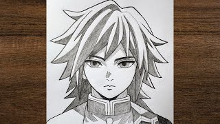 Drawing Giyuu Tomioka | Full Demon Slayer Water Hashira Tutorial (Step by Step) 
