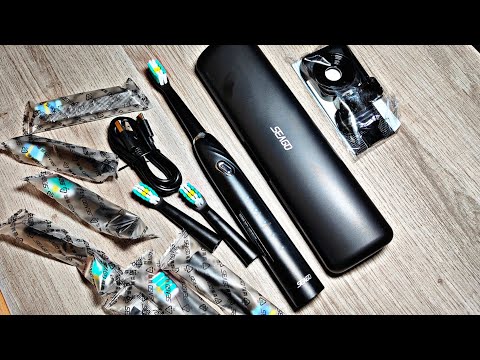 SEAGO Kids Electric Toothbrush, Sonic Soft Bristle Rechargeable Toothbrushes with DIY Stickers, 5 Modes, Includes 4 Replacement Brush Heads, Ages 3 to 12 Years Old (Pink) video review thumbnail