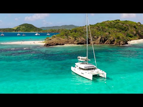 Lagoon 52F NEPTUNO at Tobago Cays sailing and kitesurfing