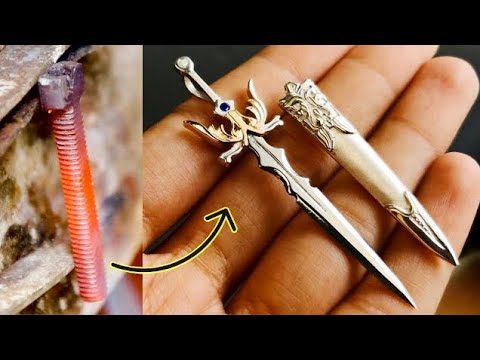 turning rusty bolt into sword pendant - sword pendant making